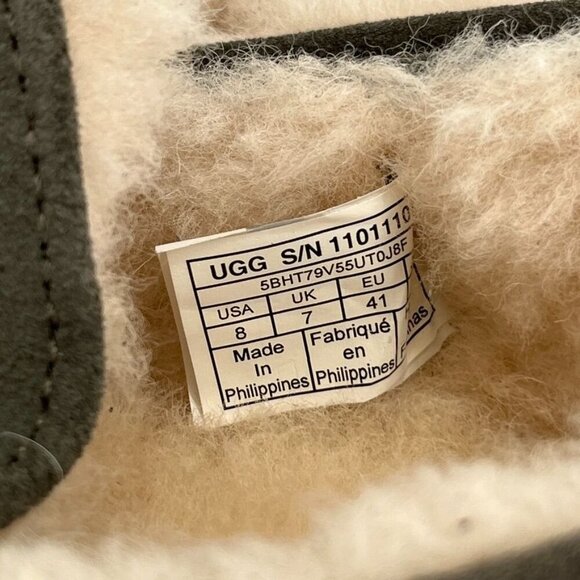 UGG Men's Ascot Slippers Charcoal Size 8 Slip On Casual Comfort - Picture 4 of 12